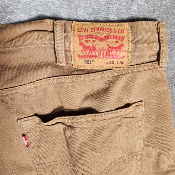 Levi's 501XX Jeans Men's 40X30 Tan‎ Beige Khaki Original Fit Button Fly Cotton - Picture 12 of 13
